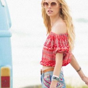 Spell gyspiana off shoulder crop top